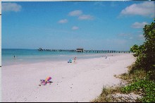 Naples Pier provides the backdrop to beautiful Naples Beach